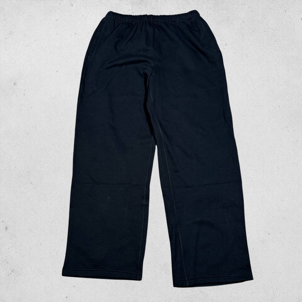 NWT SKIMS Cotton Fleece Classic Straight Leg Pant Black ST-PNT-8385W Womens L